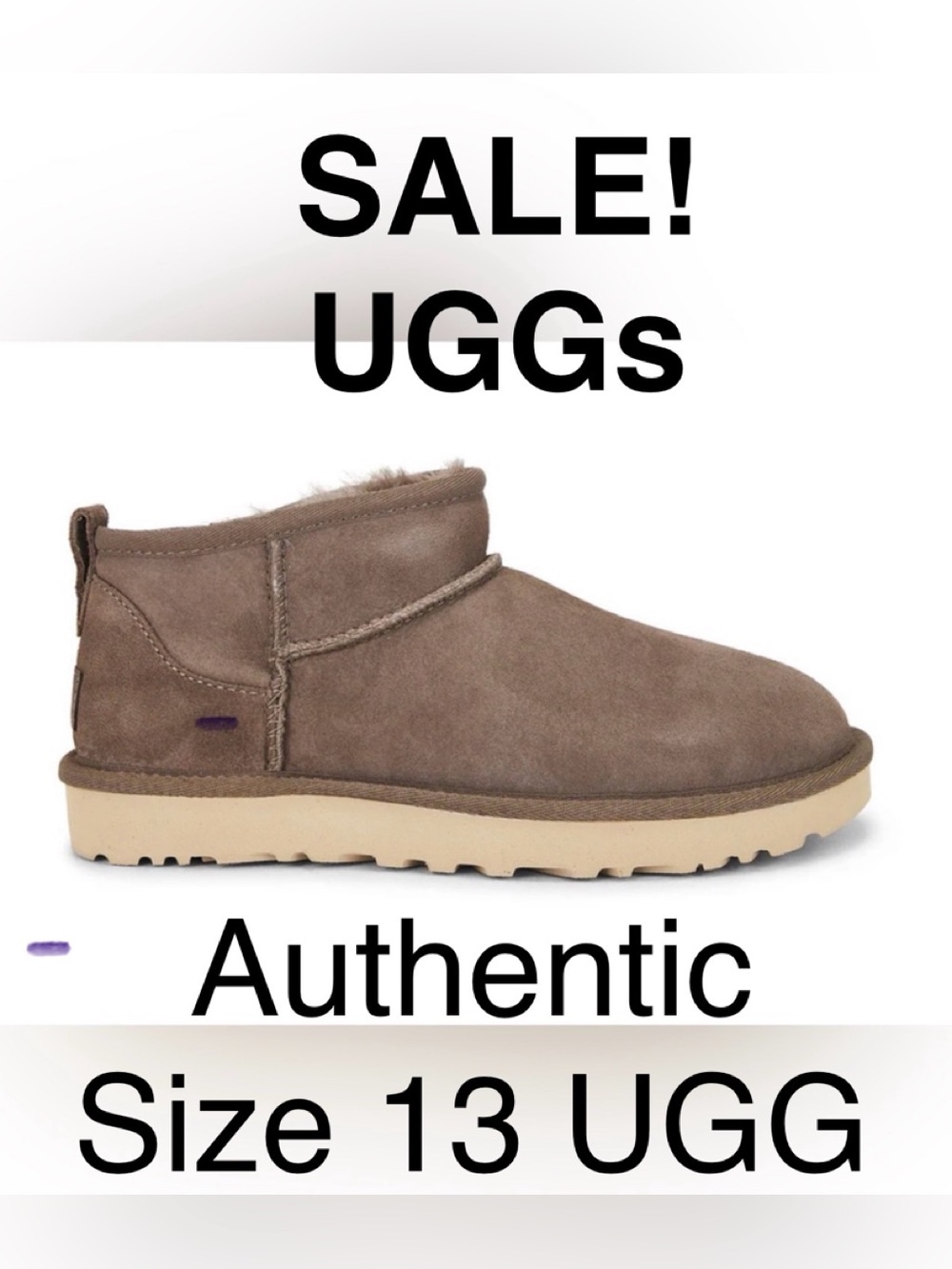 UGG Men's Classic  ultra mini Slip-On boots in Hickory brown size 13 NEW